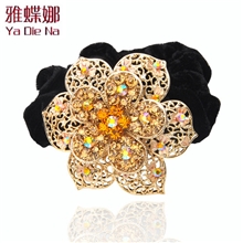 韩国发圈发绳发圈水钻批发绒布水晶发圈I0035