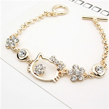 L0739B-Z镶钻hellokitty手链韩版手链镀真金不变色韩国饰品