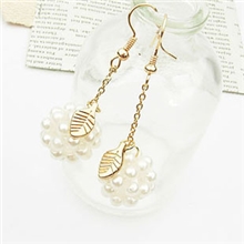 爱情睡醒了戚薇同款E6917流苏耳环时尚流苏耳环珍珠流苏耳环