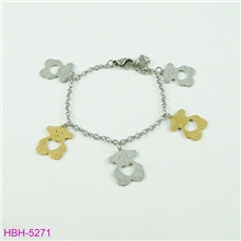 ［厂家直销］不锈钢磨沙小熊手链