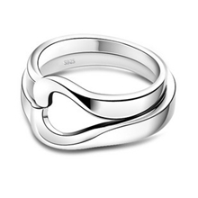 925银饰指环批发淘宝爆款心动情侣戒指长久爱恋镀白金