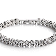 韩版925纯银手链批发纯白铜镀白金罗马手链厂家批发