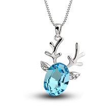 炫科迪项链批发厂家小鹿奥地利水晶正白金电镀小商品热卖