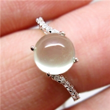 新款天然葡萄石戒指925银戒指指环银饰品供应