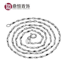 纯银饰品批发925女款1.0元宝链项链镀白金50%银项链批发