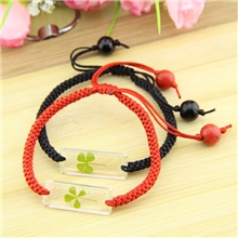 幸运四叶草红绳编织手链男女学生时尚礼品一生好运