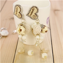 爱心木质流苏手机diy美容材料手机DIY饰品配件木质手机配件