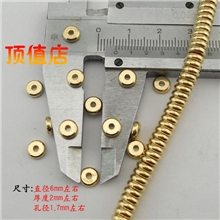 直径6mm黄铜隔片扁珠DIY藏式佛珠配件尼泊尔念珠纯铜隔片垫片