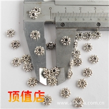 合金梅花珠隔片花形扁珠仿藏银DIY佛珠隔珠挡珠念珠配件