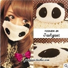 冬季毛绒保暖立体熊猫口罩国宝熊猫防尘防风保暖口罩口罩批发