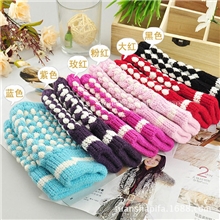 厂家直销菠萝款半指手套半截保暖OL通勤工作手套