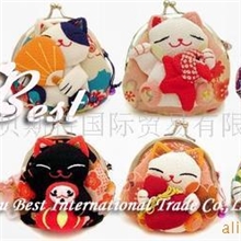特价*厂家直销正版和风招财猫八宝零钱包/哇口包布艺钱包红包