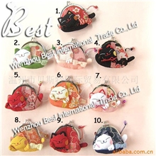 厂家直销正版和风招财猫尾巴猫零钱包/哇口包布艺钱包婚庆红包