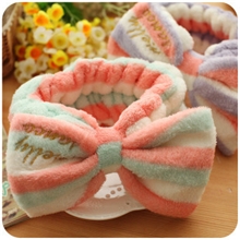 大蝴蝶结绒布洗脸/化妆/运动束发带