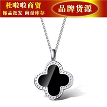 DULALA饰品批发范冰冰同款925纯银短款锁骨链项链四叶草女