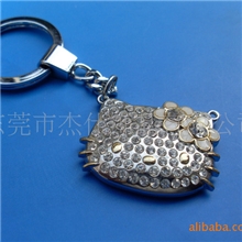 心形钥匙扣钥匙扣挂件KT猫钥匙扣挂件钻石钥匙扣
