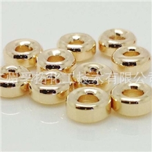 DIY首饰配件批发24K包金车轮隔珠持久保色防过敏