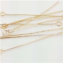 DIY饰品配件首饰24K包金色9字针链接针9形针持久保色防过敏