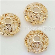 DIY首饰配件新24K包金色镂空立体小花托花帽持久保色防过敏