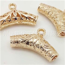 DIY首饰配件佛牌专用金色小吊孔直管珠持久保色防过敏