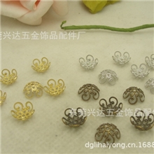 供应10MM铜花托花帽银/青古铜/白K/原铜三色一包500个