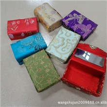 供应织锦缎面工艺双支口红盒