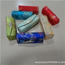 供应织锦缎面工艺单支口红盒