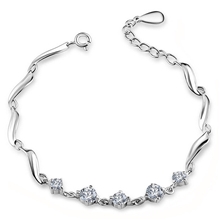 五钻婉转手链女韩版时尚镶钻石流行韩国银饰品批发混批饰品