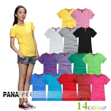 厂家批发精梳全棉女款空白T恤圆领纯色休闲手绘烫画T恤批发