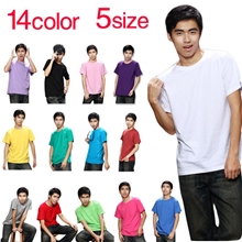 厂家批发精梳全棉男款空白T恤圆领短袖纯色手绘烫画T恤打底衫