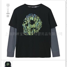 供应原单男士男童骷髅头长袖T恤上衣