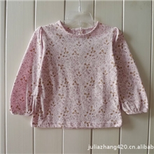 原单C&A-Disney印花女小童花色圆领长袖T恤打底衫