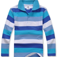 品牌童装儿童t恤年销百万件韩男童POLO衫小童纯棉彩条长袖T恤