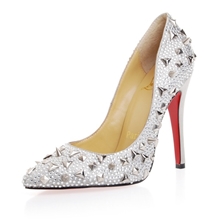 2013年初秋新款个性打钉尖头高跟鞋澳大利亚进口烫钻女鞋批发