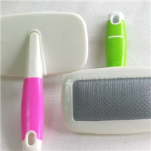 2013热销款中号高档软胶柄宠物梳狗刷子不锈钢针梳弹性针刷