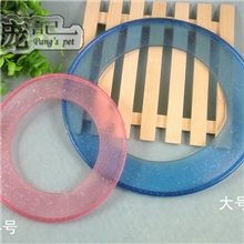 训狗专用中号磨砂水晶软飞盘可折叠含七彩亮片宠物抛郑玩具