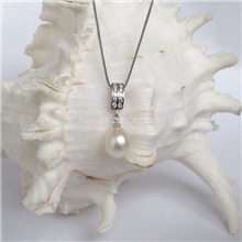 【市场抢手】10-11mm大颗粒米形925银淡水珍珠吊坠批发