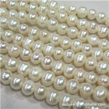【外贸热销】山下湖珍珠7-8mm冲头天然淡水珍珠项链批发混批