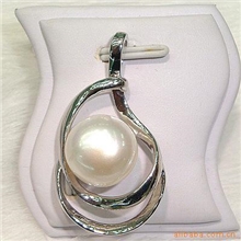10mm面包形AAA级珍珠银吊坠