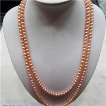 诸暨山下湖天然珍珠7-8多层珍珠长项链毛衣链极强光送友好礼