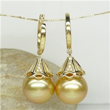 【优质直销】供应0.089ct珍珠耳坠（图）