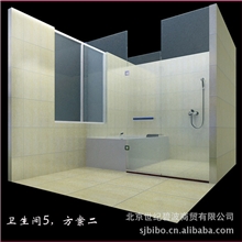 北京世纪碧波淋浴房(卫生间设计5,方案二)、玻璃隔断、镜子