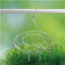 不锈钢圆形袜架20夹防风晾衣架晒架实心线夹