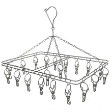 不锈钢衣架防风袜架高档衣架实心夹晒架20夹