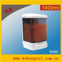 批发零售塑料皂液器/1000ML手动皂液器/方形皂液盒/酒店皂液器