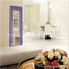 天鸿玫瑰花纹试衣镜穿衣镜子皮框镜挂壁镜全身镜装饰镜零售6007