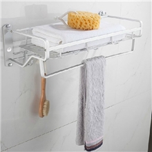莱翔卫浴卫生间太空铝网篮浴巾架篮毛巾架挂衣杆厕所实心带钩