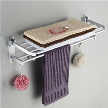 【厂家直销】莱翔双杆活动折叠浴巾架卫生间置物架