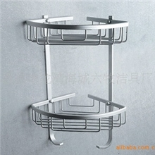 质最好价最低实心双层铝篮置物架太空铝置物架浴室转角架三角篮
