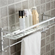 多功能卫生间挂件单层双层实心太空铝浴室置物架毛巾杆带钩